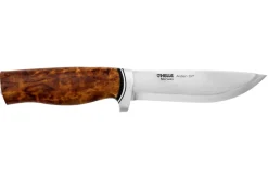 Couteau Helle GT H036 lame en acier inox 12,3cm manche en bouleau frisé + étui en cuir