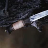 Couteau Helle Harding H099 lame 10cm manche en bouleau et en chêne avec cuir + étui en cuir