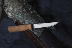 Couteau Helle Hellefisk H120 lame en inox 12,3cm manche en liège + étui en cuir