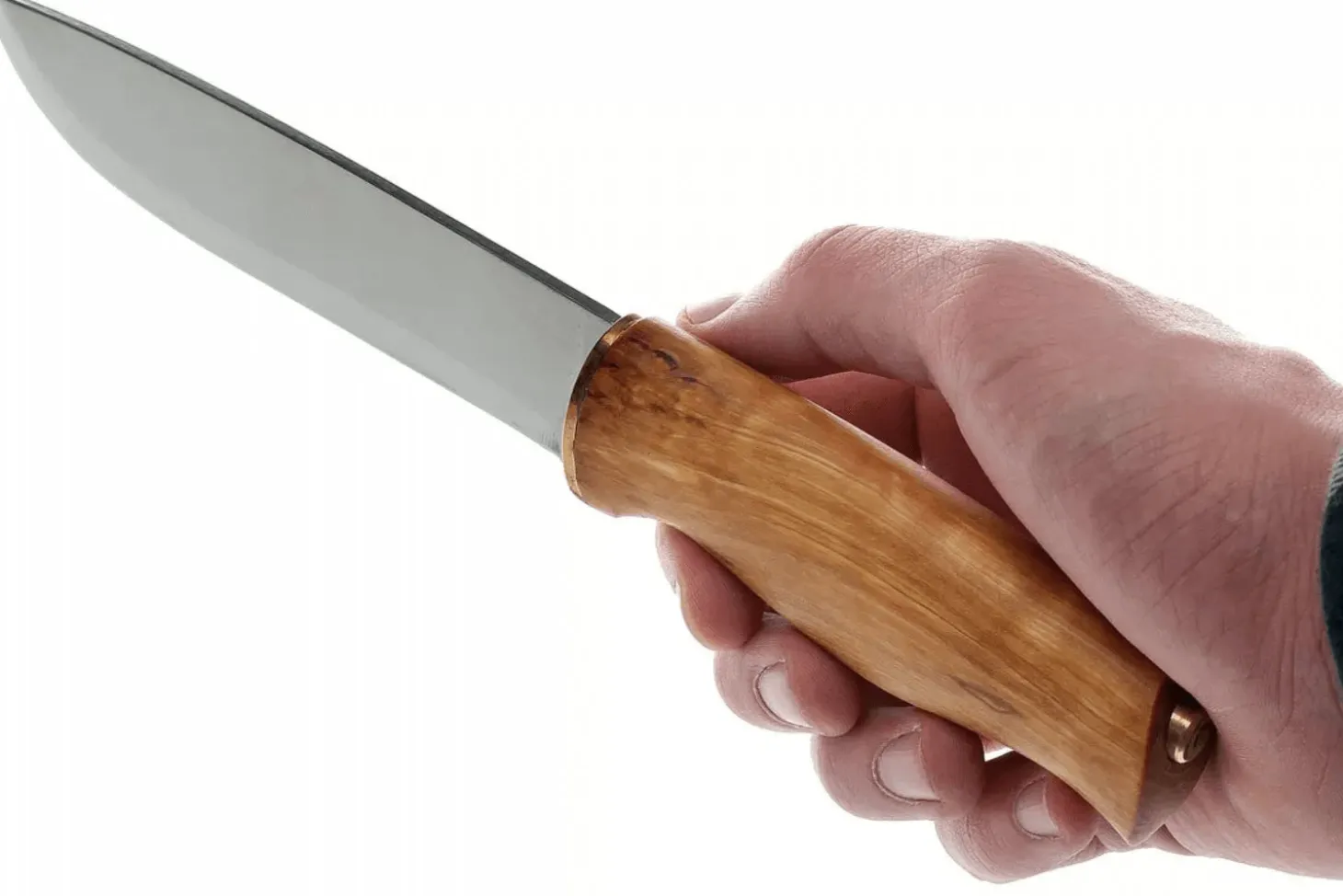 Couteau Helle Jegermester H042 lame en inox 13,5cm manche en bouleau + étui en cuir