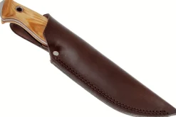 Couteau Helle Utvaer H600 lame en acier 10cm manche en bouleau frisé + étui en cuir