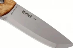 Couteau Helle Utvaer H600 lame en acier 10cm manche en bouleau frisé + étui en cuir