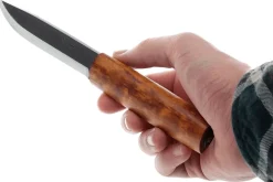 Couteau Helle Viking H096 lame en acier carbone 11cm manche en bois de bouleau + étui en cuir