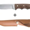 Couteau Herbertz 106011 lame en inox 11,1cm manche en bois de Tagayasan avec étui en cuir
