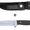 Couteau Herbertz 102110 lame en inox 9,8cm manche en micarta noir avec étui en cuir