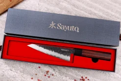 Couteau honesuki Sayuto Séquoia San Mai martelé 15cm