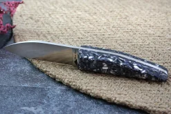 Couteau à huître Charles Canon manche en coquille de moules fabriqué en France + coffret en bois