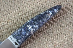 Couteau à huître Charles Canon manche en coquille de moules fabriqué en France + coffret en bois
