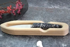 Couteau à huître Charles Canon manche en coquille de moules fabriqué en France + coffret en bois