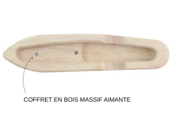 Couteau à huître Charles Canon manche en coquille Saint-Jacques fabriqué en France + coffret en bois