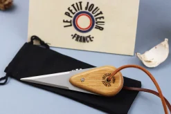 Couteau à huître Le Petit Jouteur en chêne blanc avec pochon et bourriche individuelle