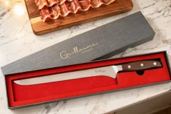 Couteau à jambon 25cm Guillaume Leonard Cuistot en acier inoxydable et bois de santal rouge