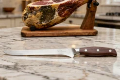 Couteau à jambon 25cm Guillaume Leonard Cuistot en acier inoxydable et bois de santal rouge