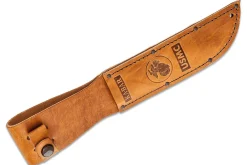 Couteau KA-BAR USMC Fighter 1217 lame carbone 17,8cm manche cuir + étui en cuir