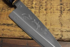 Couteau Kaisaki japonais artisanal JIKKO Betsuuchi lame 12cm en White Steel manche magnolia