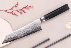 Couteau kengata santoku 16cm japonais Sakai Takayuki Grand Chef Seigaiha Damas 45 couches