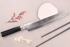 Couteau kengata sujihiki 25cm japonais Sakai Takayuki Grand Chef Seigaiha Damas 45 couches