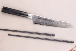 Couteau kengata universel 15cm japonais Sakai Takayuki Grand Chef Seigaiha Damas 45 couches