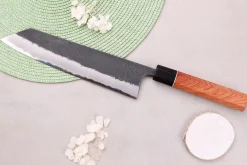 Couteau kiritsuke 24cm japonais artisanal Masashi Yamamoto BS1 Black Nashiji