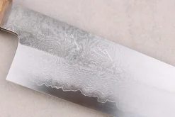 Couteau kiritsuke 18cm japonais artisanal Hado Ginsan Cherry damassé