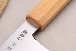 Couteau kiritsuke 18cm japonais artisanal Hado Ginsan Cherry damassé