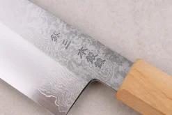 Couteau kiritsuke 18cm japonais artisanal Hado Ginsan Cherry damassé
