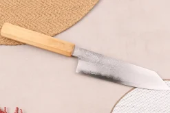 Couteau kiritsuke 18cm japonais artisanal Hado Ginsan Cherry damassé