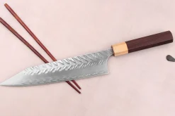 Couteau kiritsuke 21cm japonais artisanal Yoshimi Kato SPG Strix V-Tsuchime
