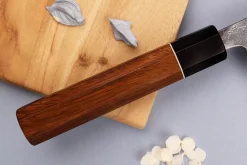 Couteau kiritsuke 24cm japonais artisanal Yuzo Black Nashiji