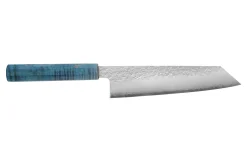 Couteau kiritsuke 20cm japonais artisanal Hado Shiosai VG10 manche bleu