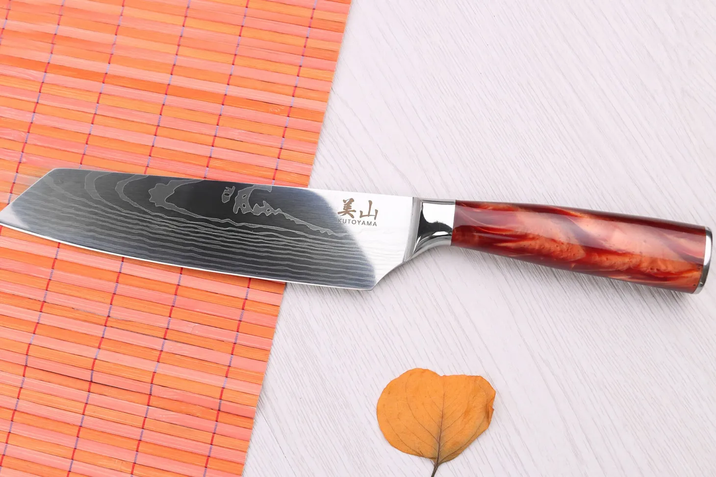 Couteau Kiritsuke 19cm Kutoyama Red Flame