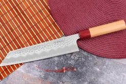 Couteau kiritsuke japonais artisanal Tsunehisa Aogami Super martelé 21cm