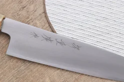 Couteau kiritsuke japonais artisanal Kasahara Shigehiro forgé par Yoshikazu Ikeda 21cm