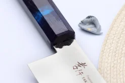 Couteau kiritsuke japonais 19cm Sakai Takayuki Nanairo Blue Damas VG10