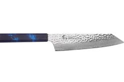 Couteau kiritsuke japonais 19cm Sakai Takayuki Nanairo Blue Damas VG10