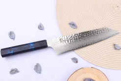 Couteau kiritsuke japonais 19cm Sakai Takayuki Nanairo Blue Damas VG10