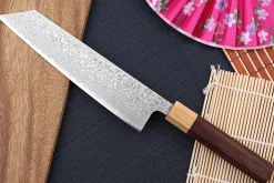 Couteau kiritsuke japonais Tsunehisa SLD Damas bois de rose 21cm