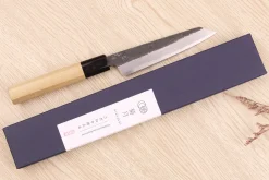 Couteau kiritsuke universel 13,5cm japonais artisanal Sakai Kikumori Kikuzuki Kuro