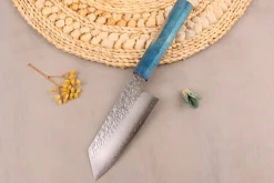 Couteau ko-bunka 13cm japonais artisanal Hado Shiosai VG10 manche bleu