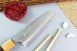 Couteau ko-bunka japonais artisanal Yoshimi Kato AS Nashiji 13,5cm