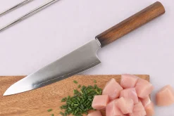 Couteau ko santoku 15cm japonais artisanal Wusaki Hikari SLD manche bubinga