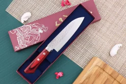 Couteau ko santoku japonais artisanal Masutani 13cm martelé