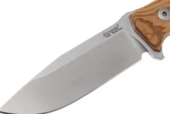Couteau LionSteel M5.UL lame 11,5cm manche en bois d'olivier + étui en cuir