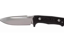 Couteau LionSteel T5.MI lame 12,8cm manche en micarta noir + étui en cuir