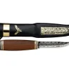 Couteau Marttiini Bronze Bird 557012 lame damassée 10cm manche bouleau + étui/coffret cadeau