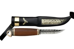 Couteau Marttiini Bronze Bird 557012 lame damassée 10cm manche bouleau + étui/coffret cadeau