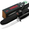 Couteau Maserin Diabolik 4950 lame 16cm manche en caoutchouc noir + étui en nylon