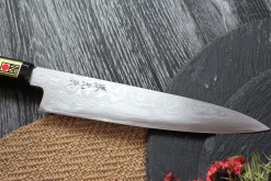 Couteau éminceur japonais artisanal haut de gamme Yoshikazu Ikeda damas Blue Steel 1 19cm