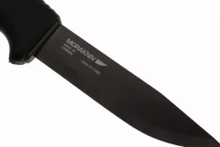 Couteau Mora Bushcraft 10791 lame noire carbone 10,9cm manche caoutchouc noir + étui