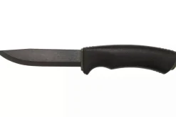 Couteau Mora Bushcraft Survival 11742 lame noire carbone 10,9cm manche caoutchouc noir avec allume feu + étui